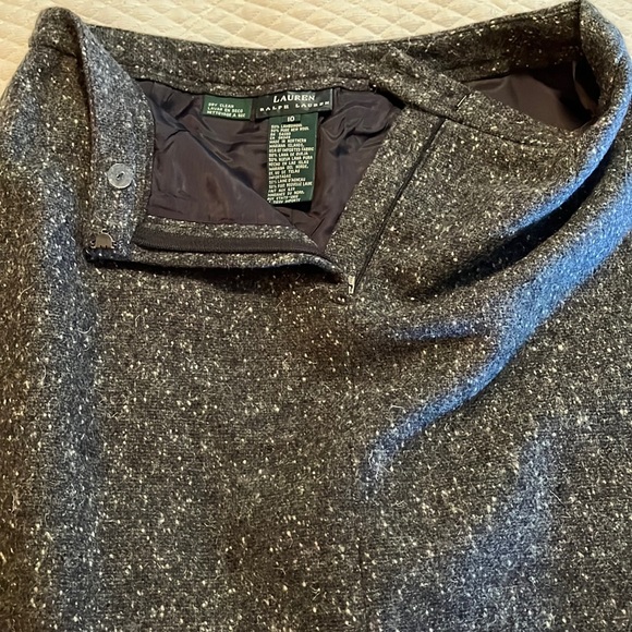 Vtg RALPH LAUREN Size 8 10 SkirtSuit Marled Gray Wool Preppy Classic Equestrian - Picture 12 of 16